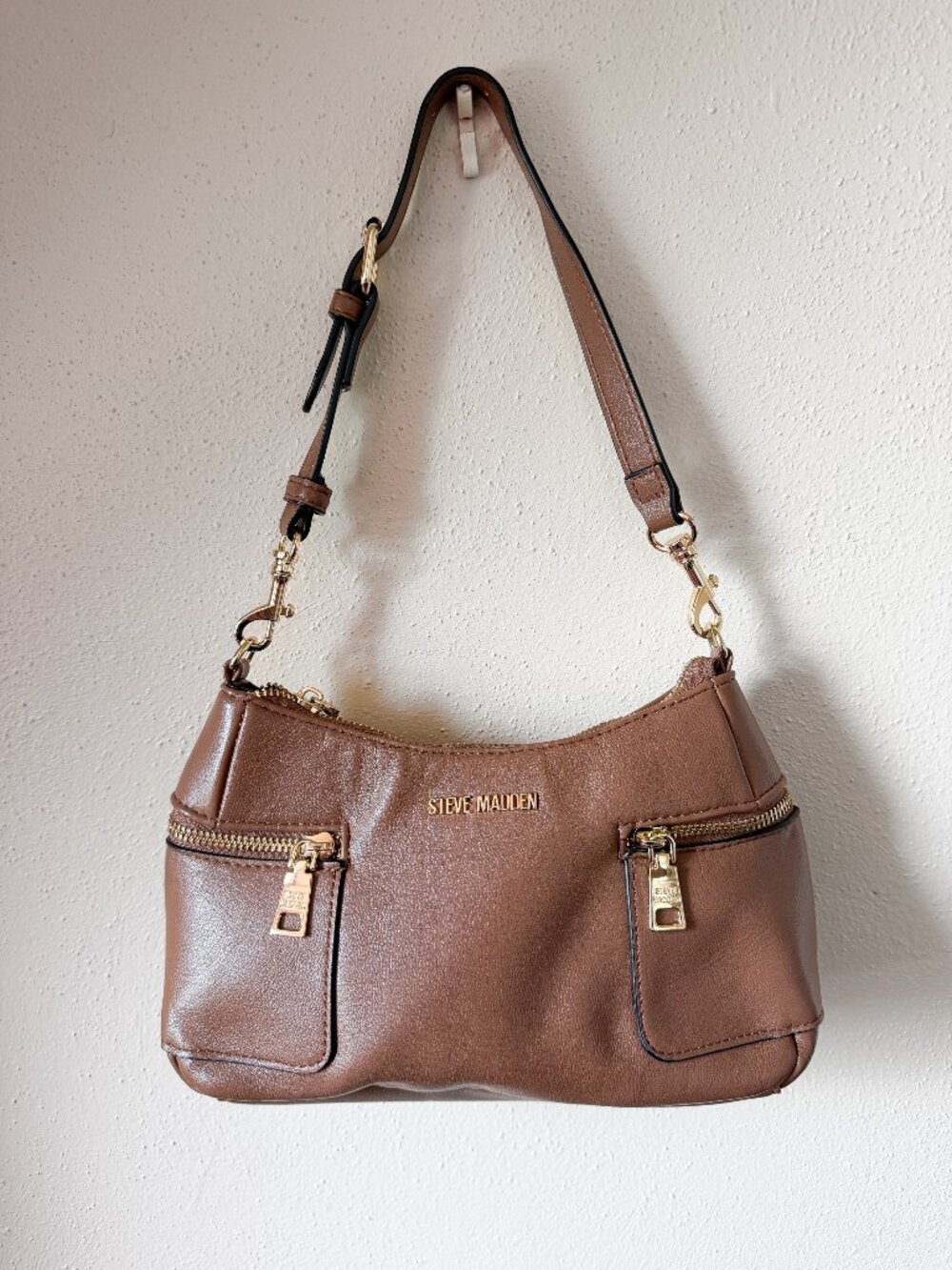 Steve Madden Mini Shoulder Bag Brown Gold Hardware Crossbody